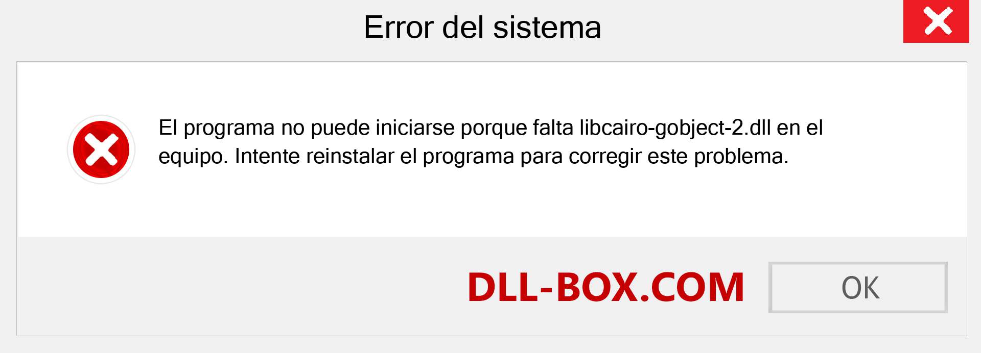 ¿Falta el archivo libcairo-gobject-2.dll ?. Descargar para Windows 7, 8, 10 - Corregir libcairo-gobject-2 dll Missing Error en Windows, fotos, imágenes